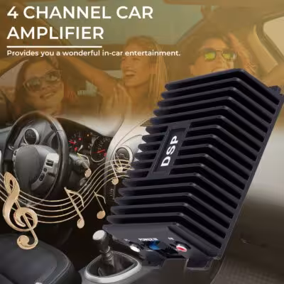 Amplificatore audio per auto Podofo a 4 canali con processore digitale