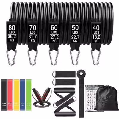 300lb Fitness Booty Resistance Elastic Band Workout for Training Home Exercise Sport Gym Dumbbell Harness Set Expander Equipment 1