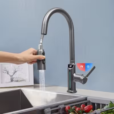 Led Digital Temperature Display Kitchen Faucet Sink Mixer Kitchen Water Tap 1