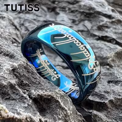TUTISS vestuvinis žiedas vyrams ir moterims iš volframo, 6/8mm, graviruotas