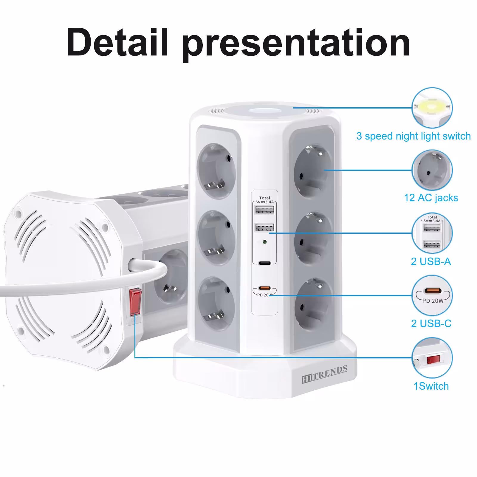 Extension cord with overvoltage protection