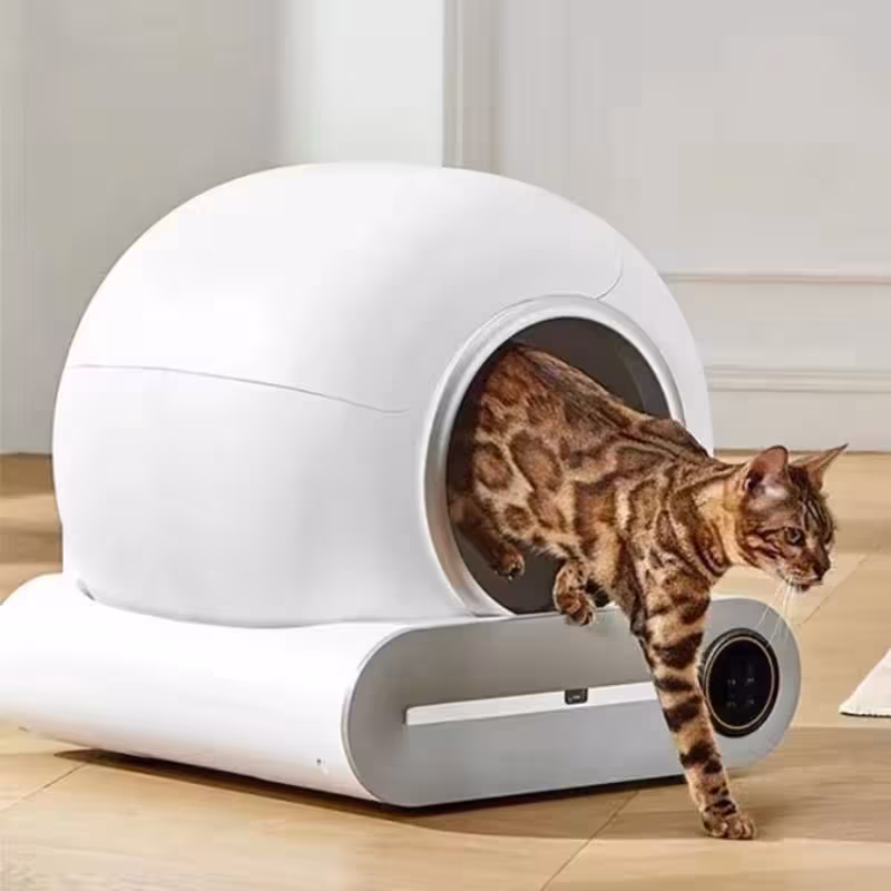 Arenero automático inteligente para gatos con control remoto a través de la aplicación