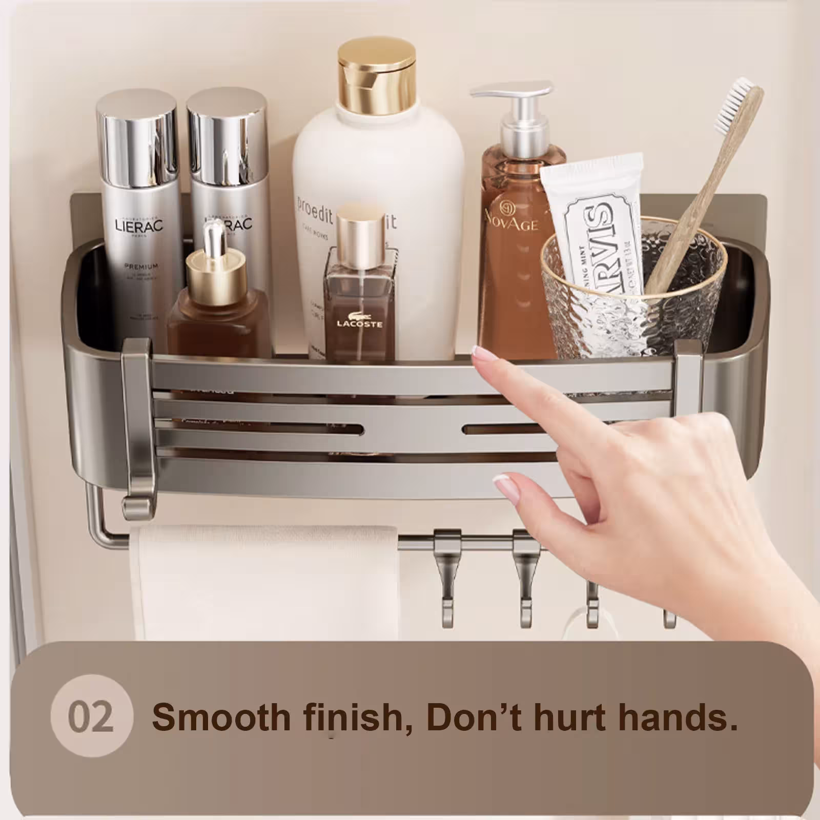 supporto da parete per bagno, senza foratura
