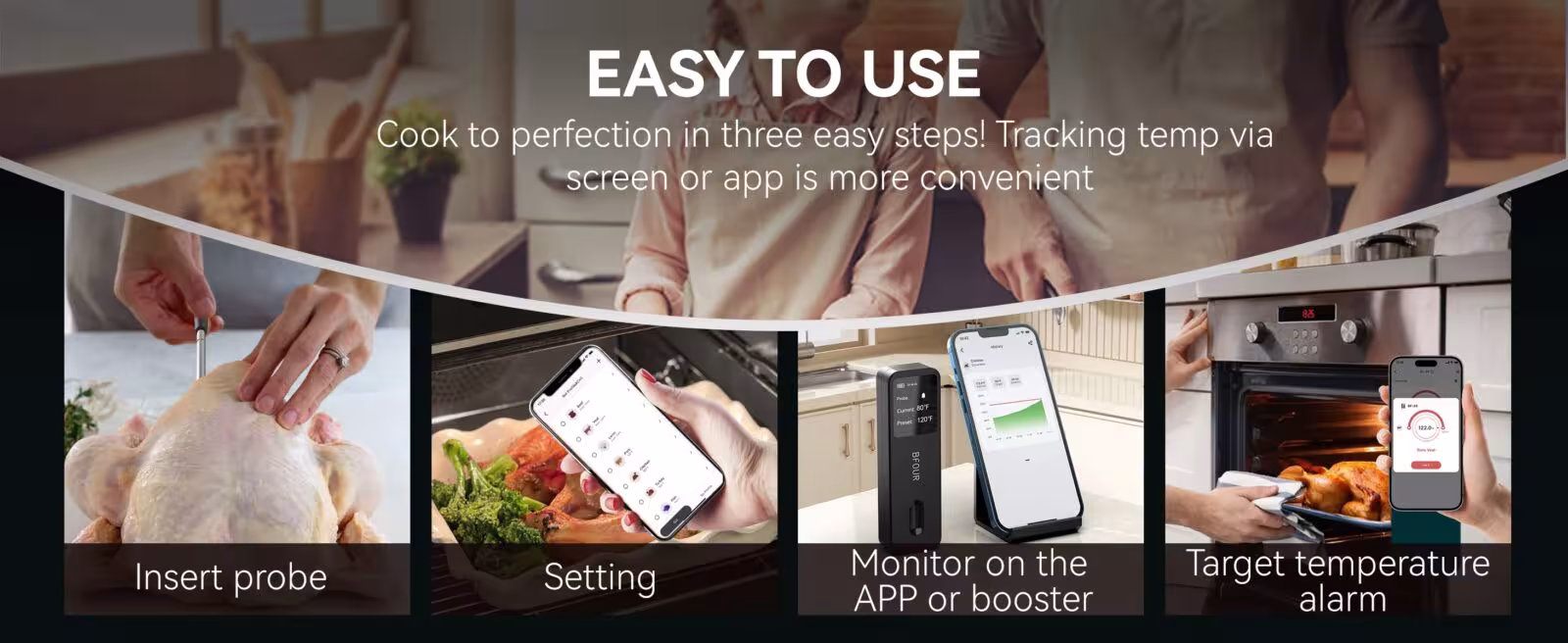 thermomètre de cuisson sans fil avec Bluetooth