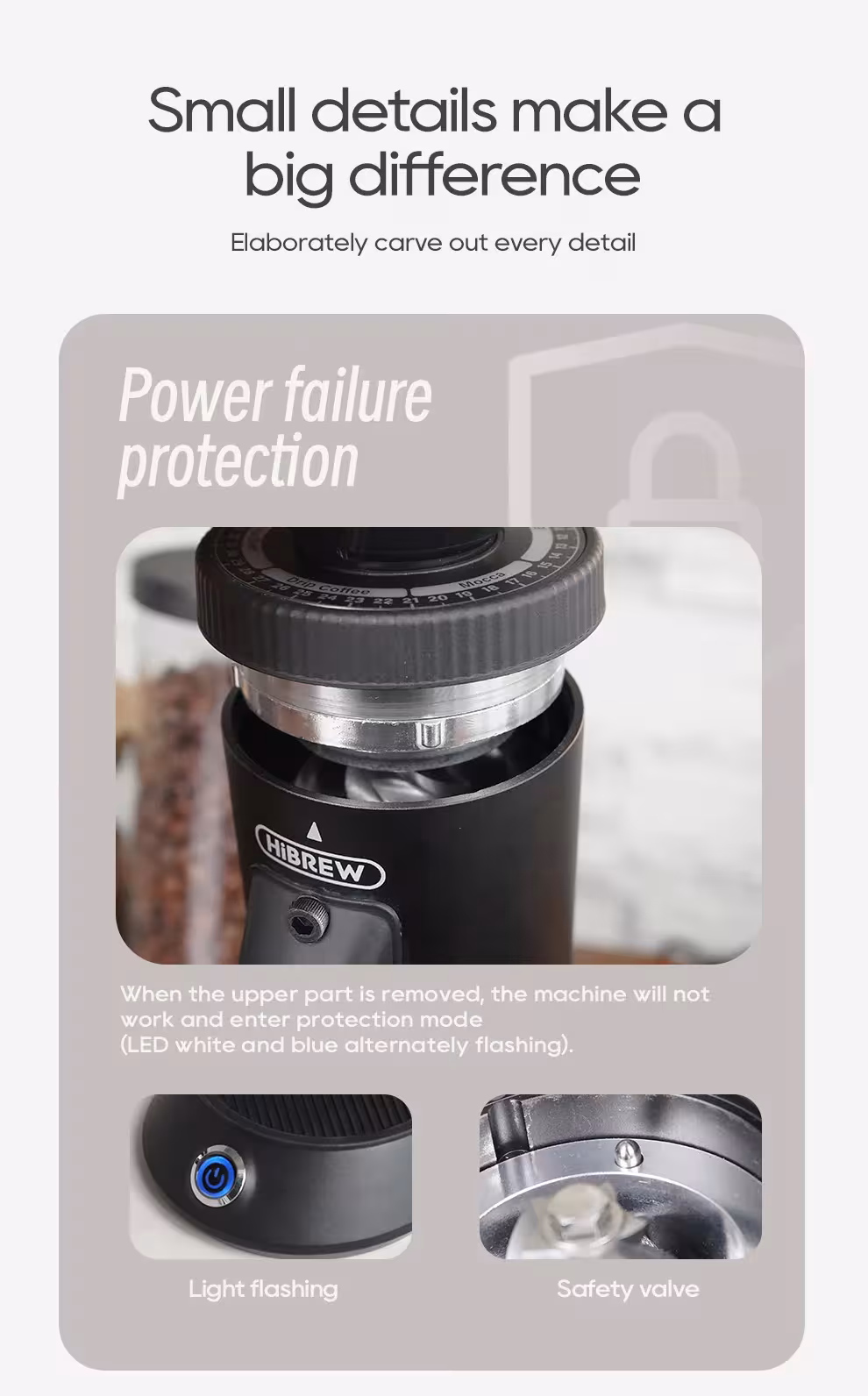 Electric coffee grinder with conical burrs