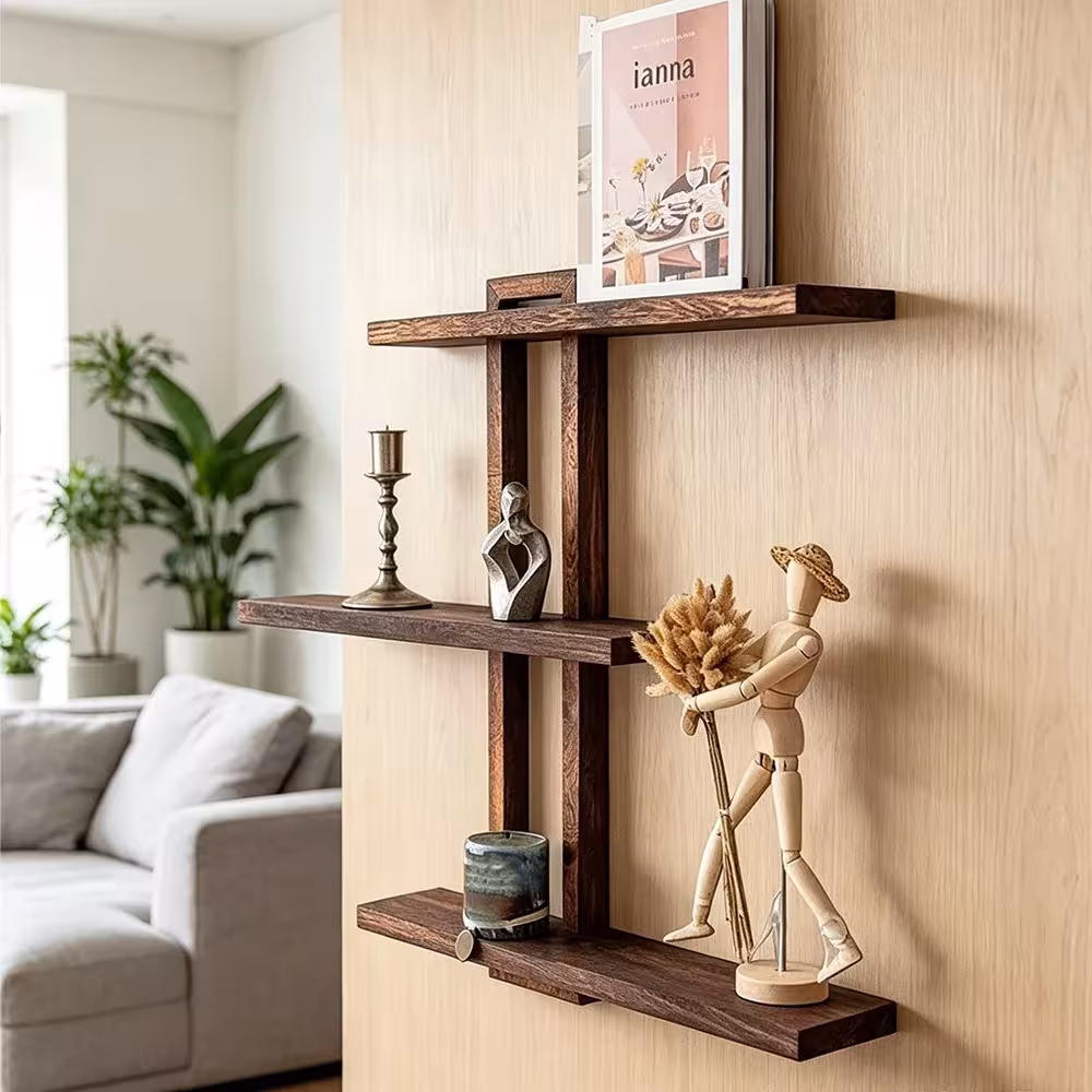 Three-tier wall shelf