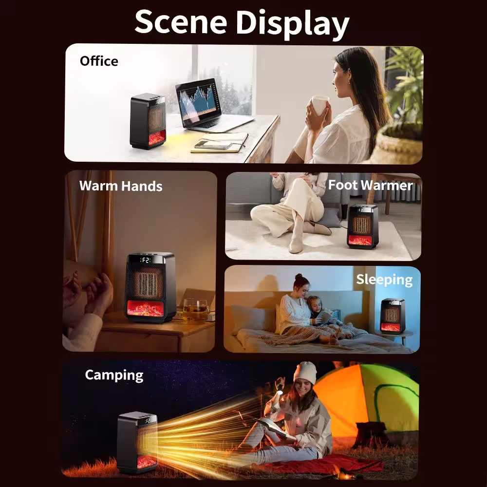 Electric heater with flame effect