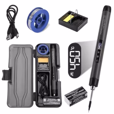 Saldatore a USB wireless con display LED, temperatura regolabile, Type-C, 600mAh