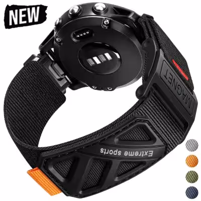 Magnetarmband aus Nylon für Garmin Fenix 8 7 Pro 6X 5 Venu 3, 22mm/26mm