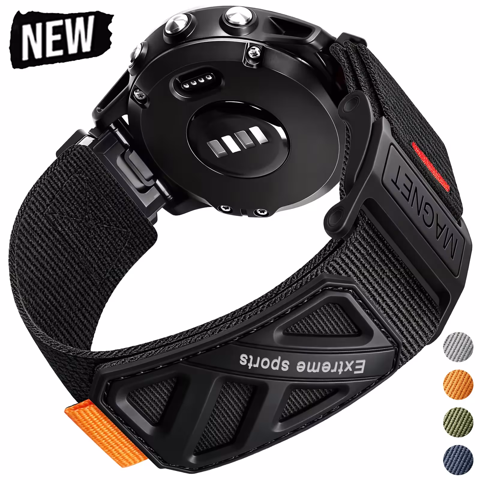 Magnetinė nailoninė apyrankė Garmin Fenix 8 7 Pro 6X 5 Venu 3, 22mm/26mm
