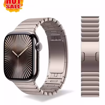 Metalinė grandininė apyrankė Apple Watch dirželiui 38-49mm, Series 3-11, SE, Ultra