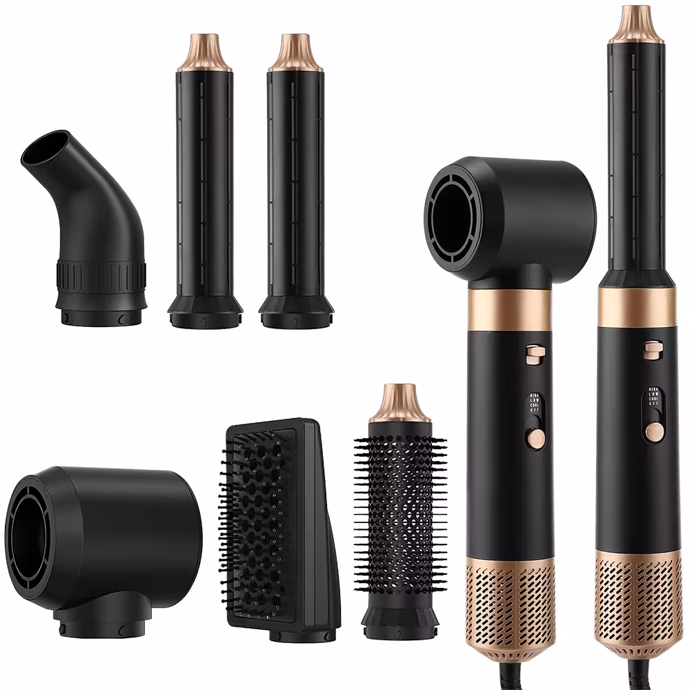 Cepillo de aire caliente para el cabello 6 en 1, 850W, 3 temperaturas, 3 ajustes de velocidad