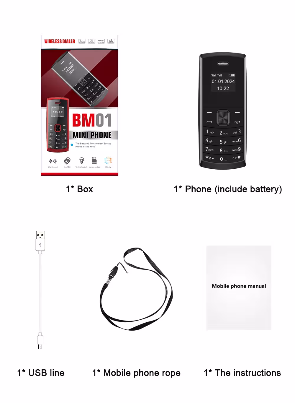mini mobilusis telefonas