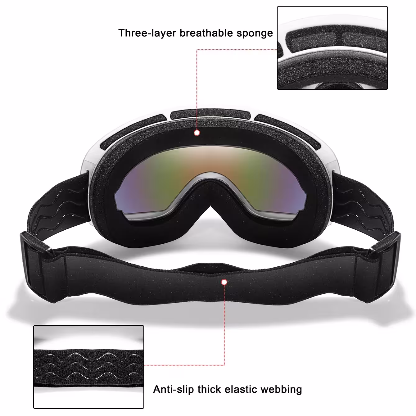slidinėjimo akiniai su UV400 apsauga