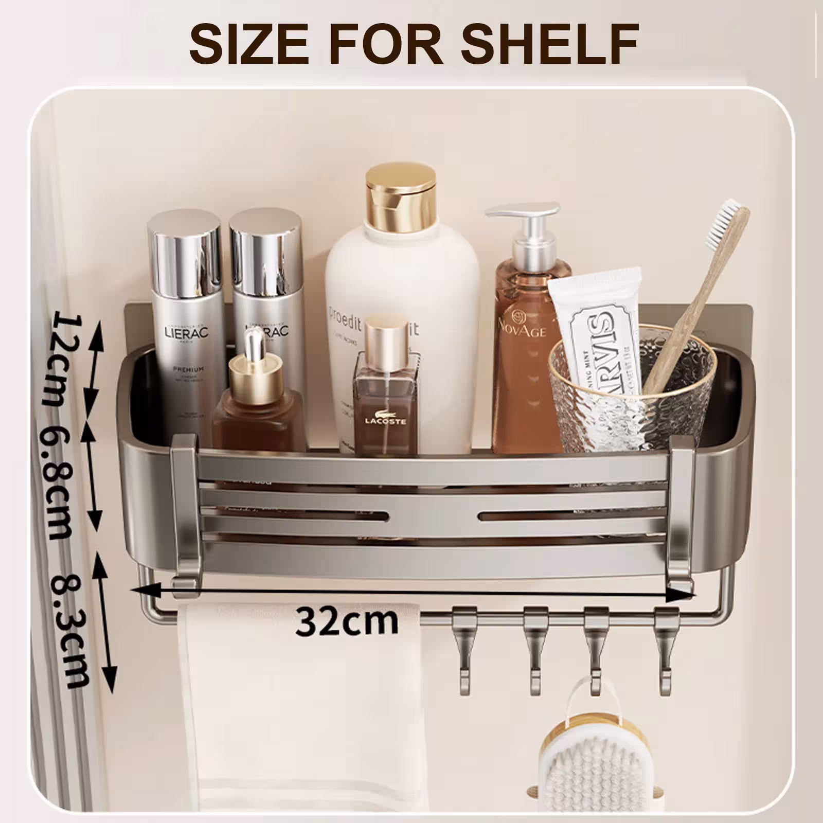 supporto da parete per bagno, senza foratura