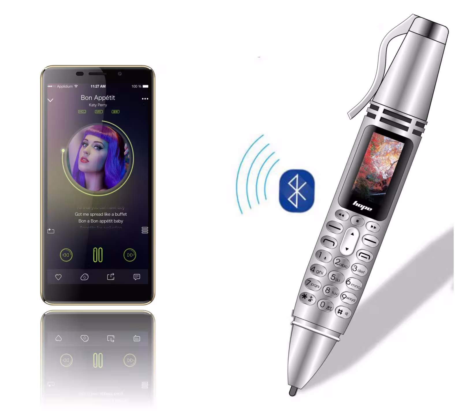 UNIWA AK007 mini pen-shaped phone 2G dual SIM, 0.96 inch screen