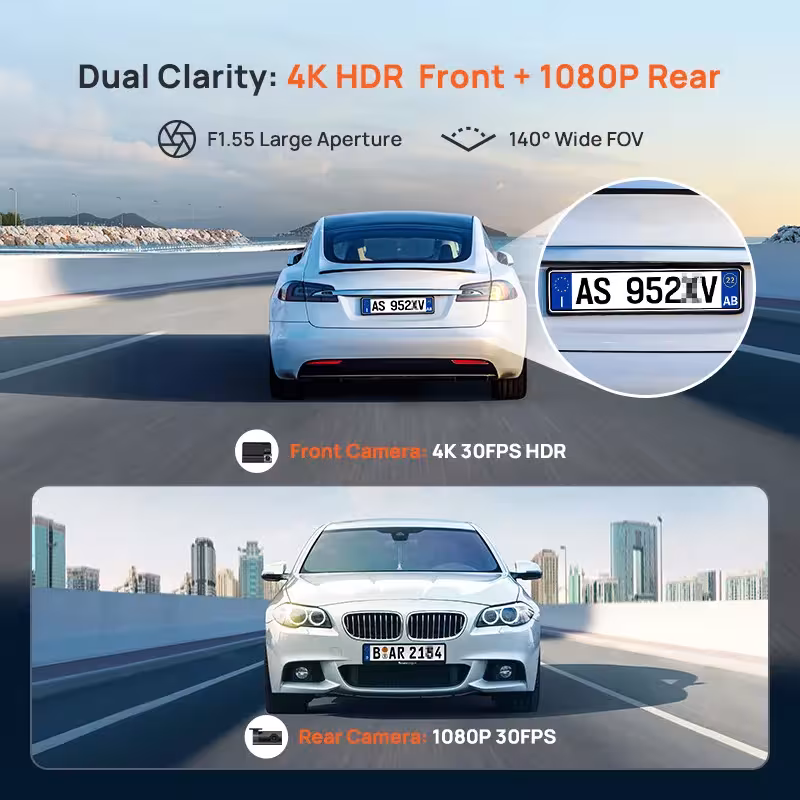 Caméra de tableau de bord 70mai A800SE 4K UHD avec GPS, ADAS et supercondensateur pour voiture
