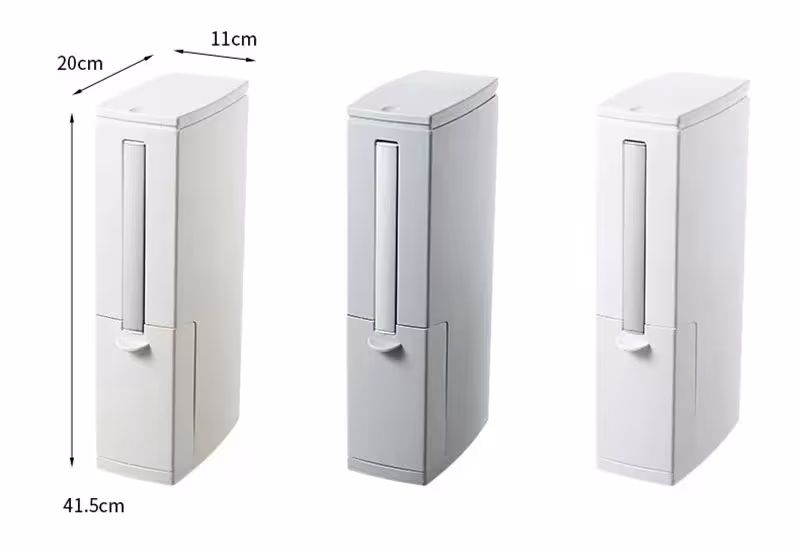 Garbage bin with toilet brush