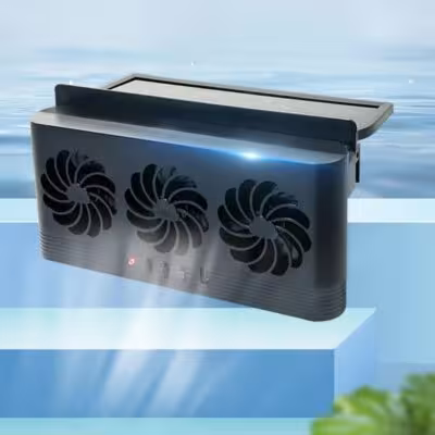 New Solar Powered Car Exhaust Fan 3 Air Outlets Car Cooling Fan USB Powered Window Ventilator Seat Ventilation Fan 1