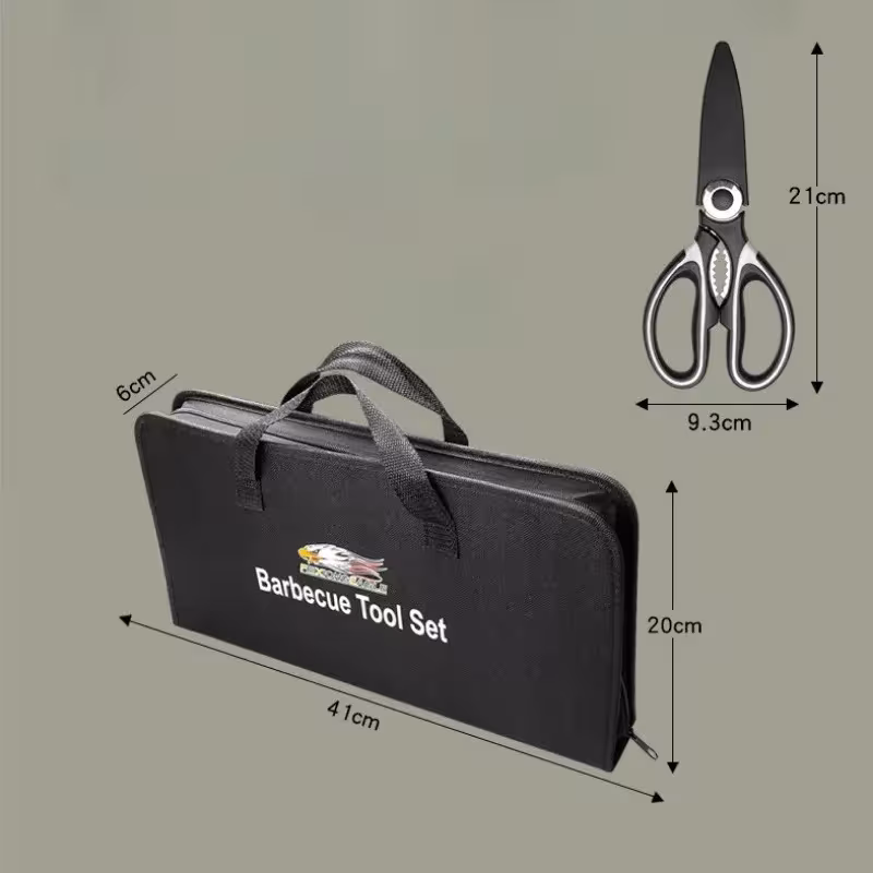 juego de utensilios para barbacoa de camping