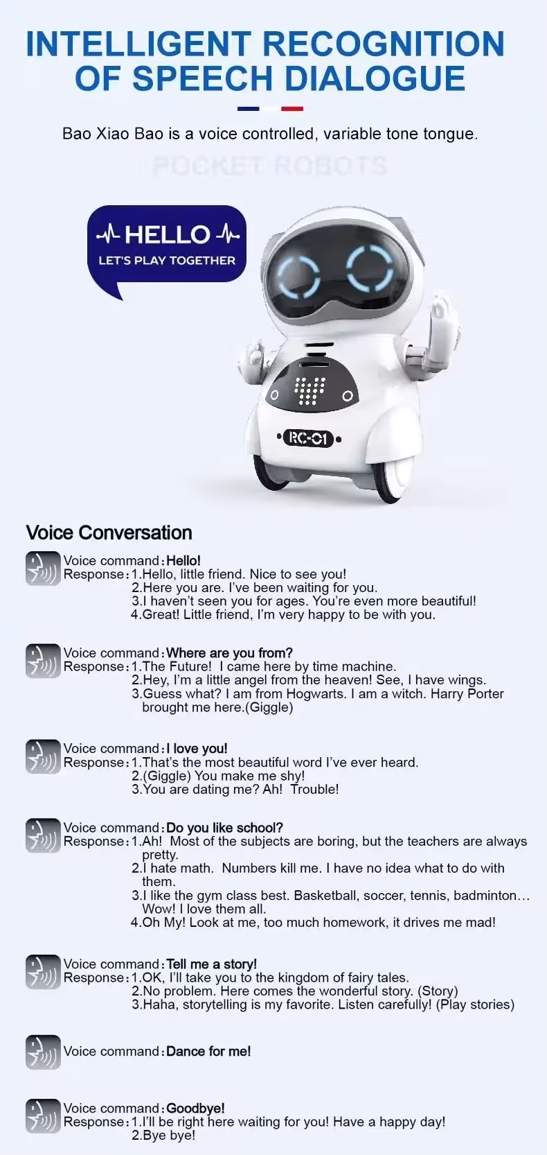 robot interactif pour enfants