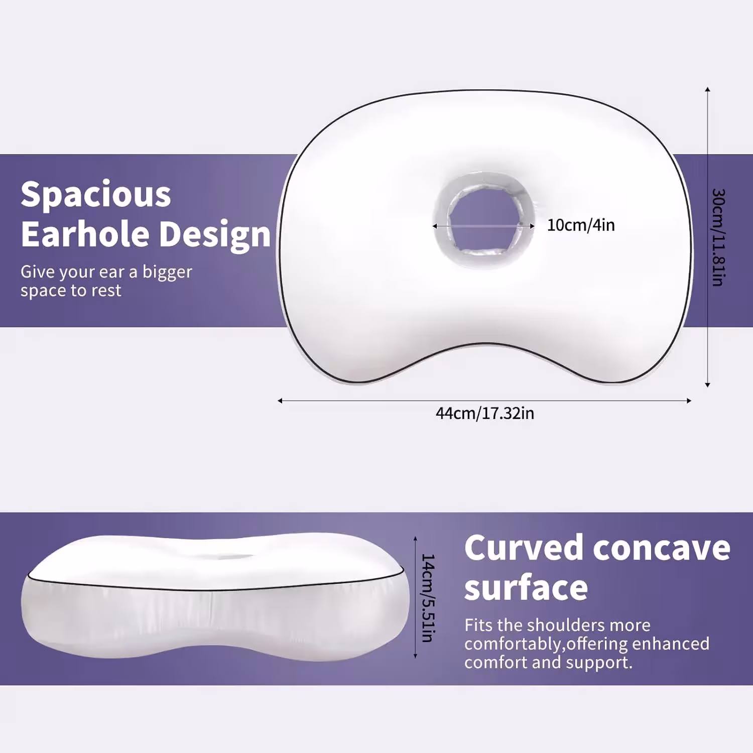 almohada con orificio para la oreja