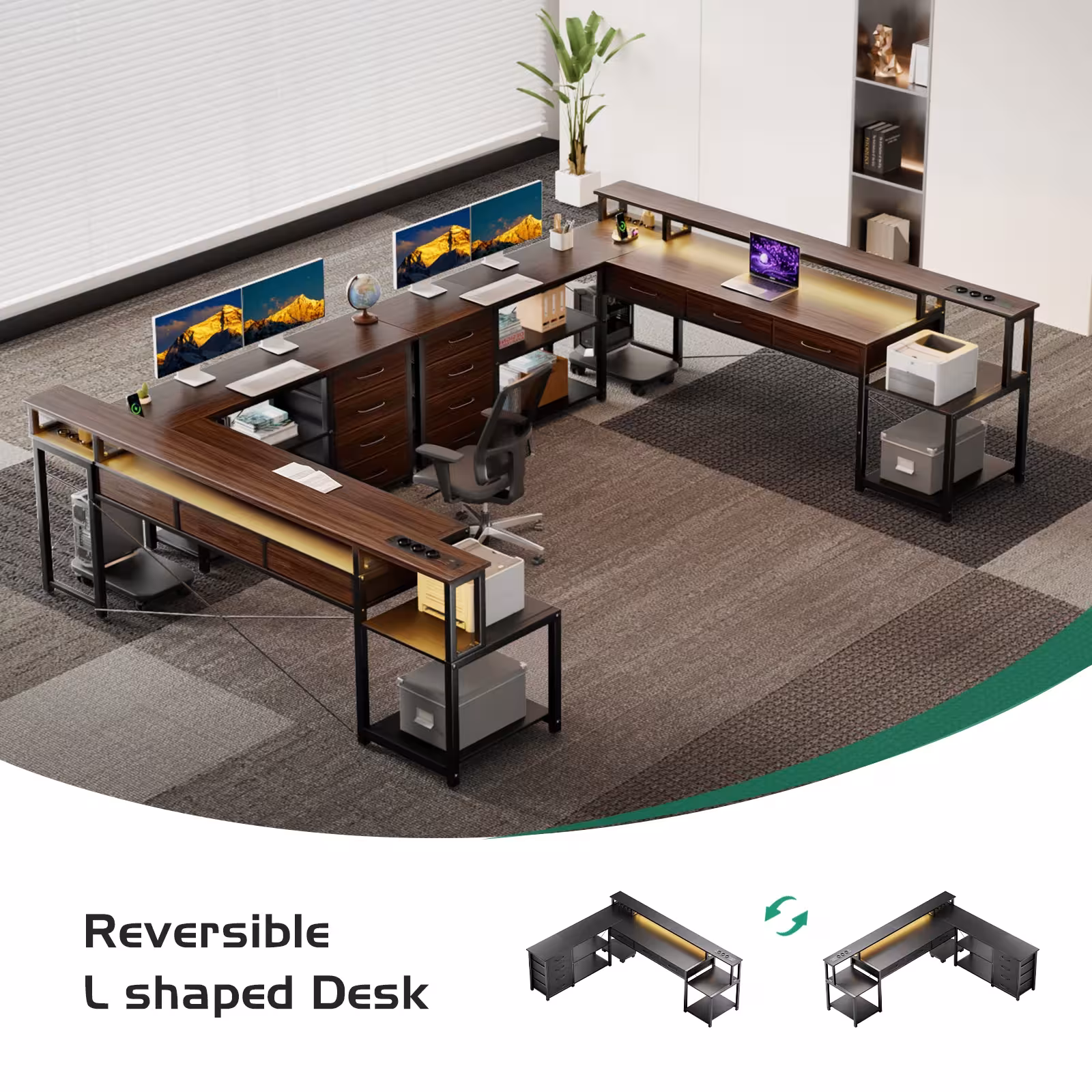 Computer desk with shelf