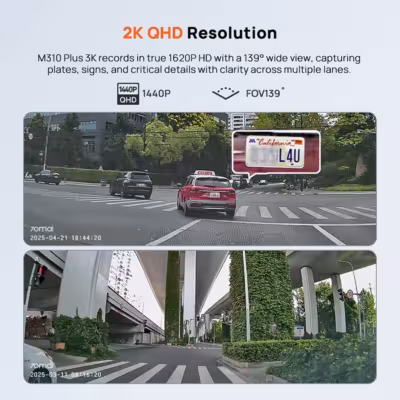 70mai Dash Cam M310 Plus 2K English Voice Control 1440P WDR Night Vision 24H Parking Surveillance 70mai M310 2K Car DVR Wi-Fi 6 2