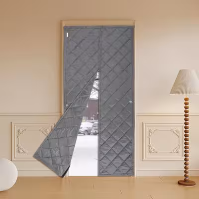 Magnetic Thermal Insulated Door Curtain Oxford Cloth Windproof Soundproof No-Drill for Home Office Kitchen 1