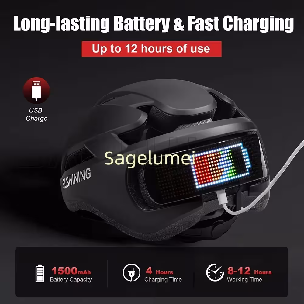 casco de bicicleta con pantalla LED