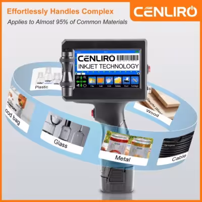 CENLIRO 12.7/25.4mm Handheld Inkjet Printer Portable Coding Machine for Expiry Date Batch QR Bar Code Logo Quick Dry Ink 1