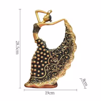 1PCS Vintage Peacock Dance Lady Resin Statue - Elegant Desktop Office Ornament, Housewarming Gift for Home Entryway Decor 1