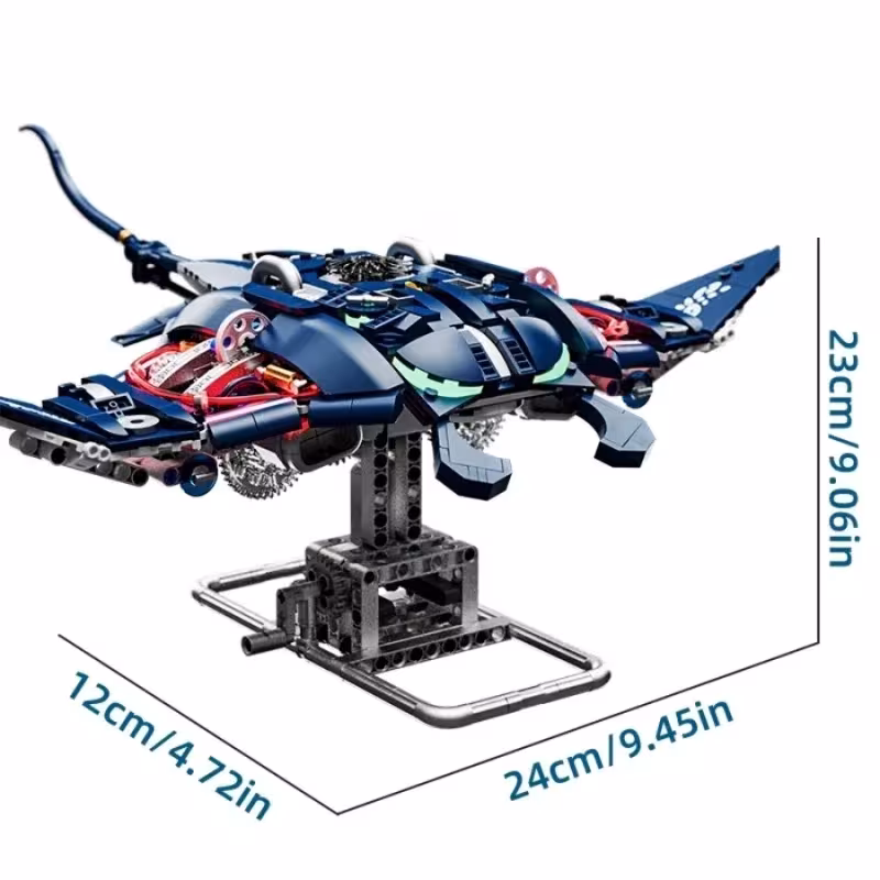 robot pesce raia realizzato con mattoncini da costruzione