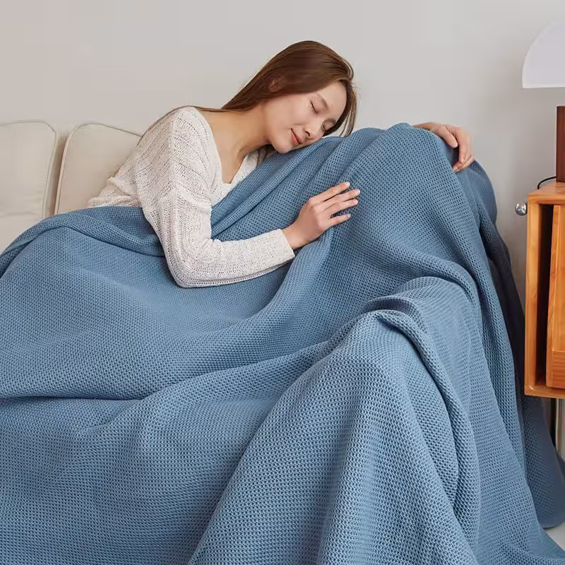 coperta in cotone waffle