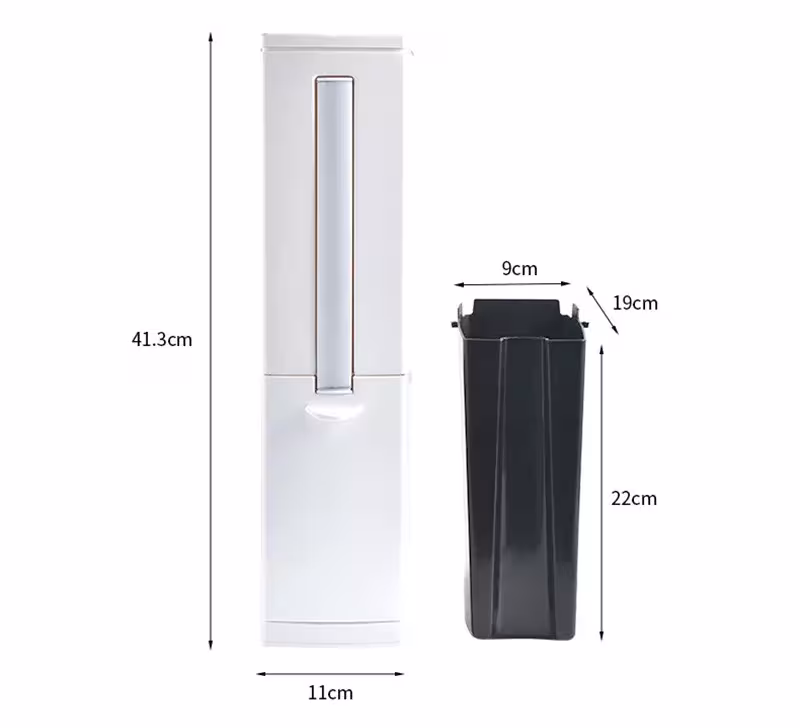 Garbage bin with toilet brush