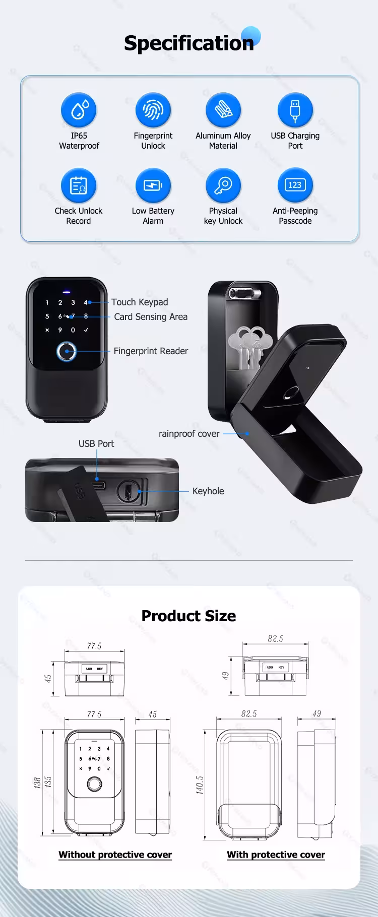 Cerradura electrónica para llaves