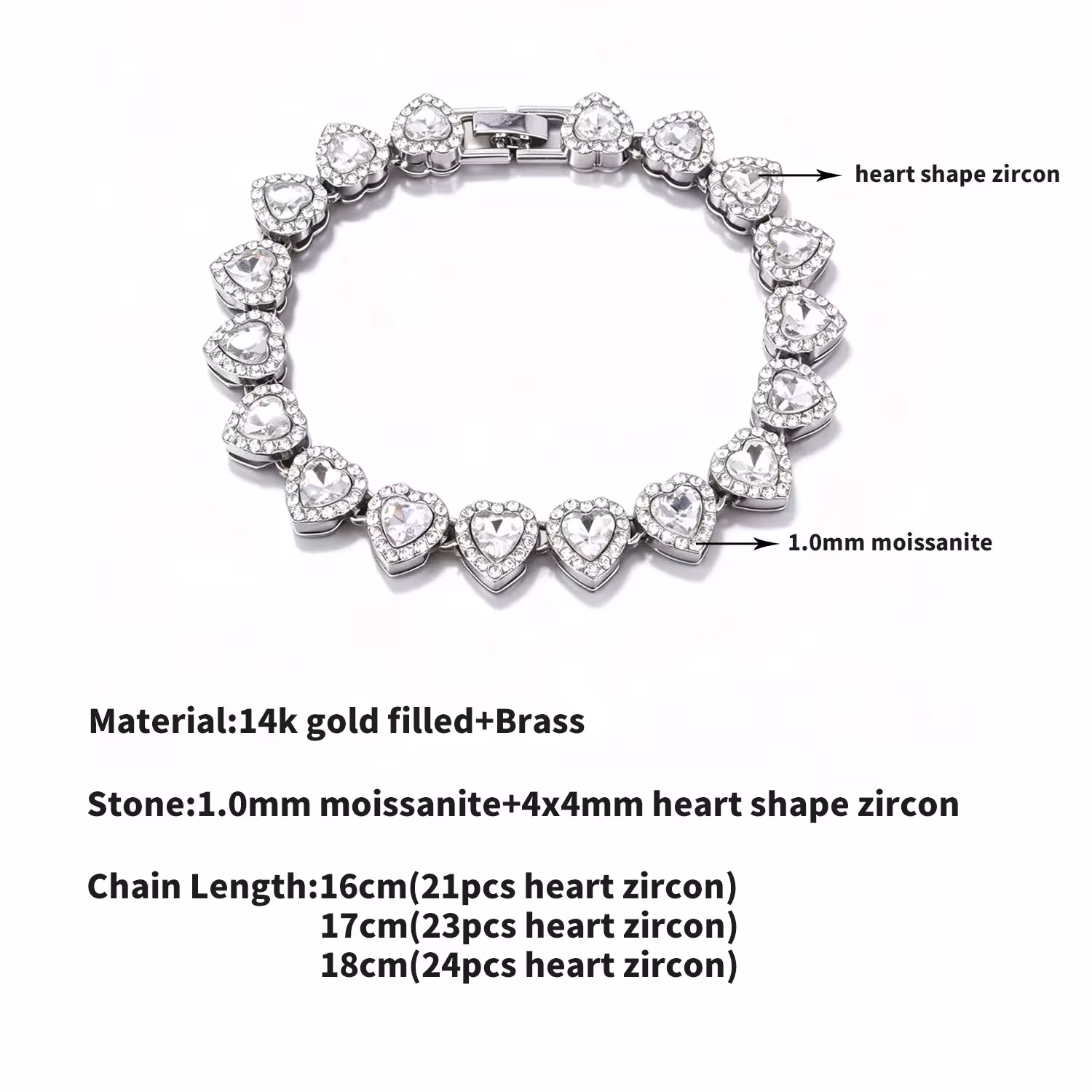 pulsera de moissanita para mujer