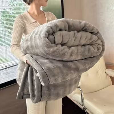 Coperta invernale calda in velluto di latte, morbida, spessa, soffice, coprimaterasso