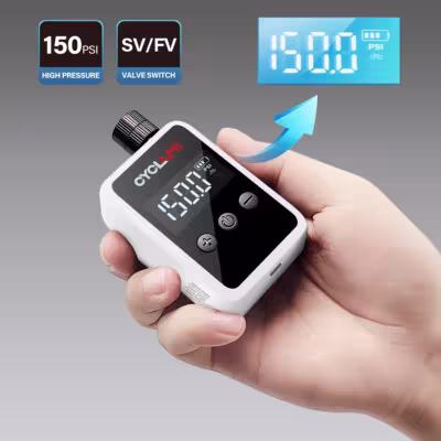 150PSI Bomba de aire eléctrica portátil de bolsillo para bicicleta Válvula Schrader Presta MTB MINI Compresor recargable Inflador de neumáticos CYCLAMI HW125 1