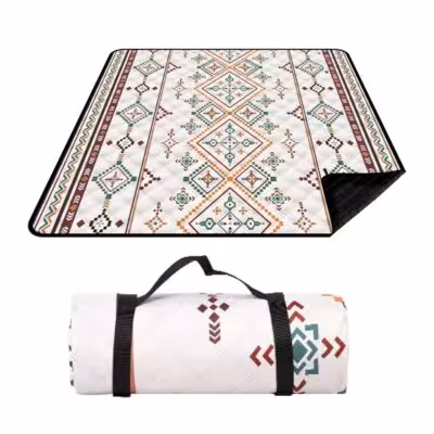 Waterproof Picnic Blanket, 200x200CM Large Beach Blanket Outdoor Picnic Mat, Beach Mat with Carrying Handle for Camping, Beach 1