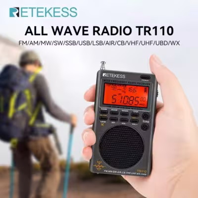 RETEKESS TR110 Radio Portable Digital Radio Shortwave Radio FM/SW/MW/SSB/Air Multi Band Rechargeable Battery Sleep Timer Outdoor 1