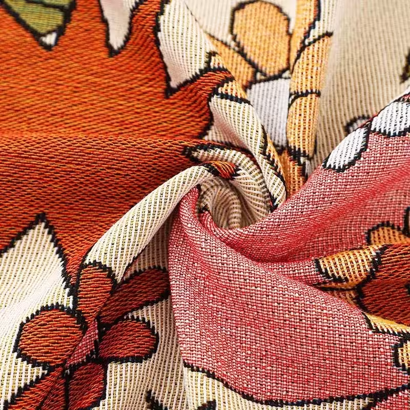 Vintage floral blanket with tassels