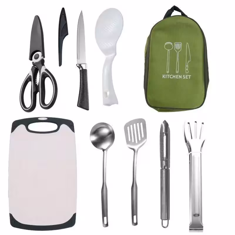 Portable camping kitchen set.