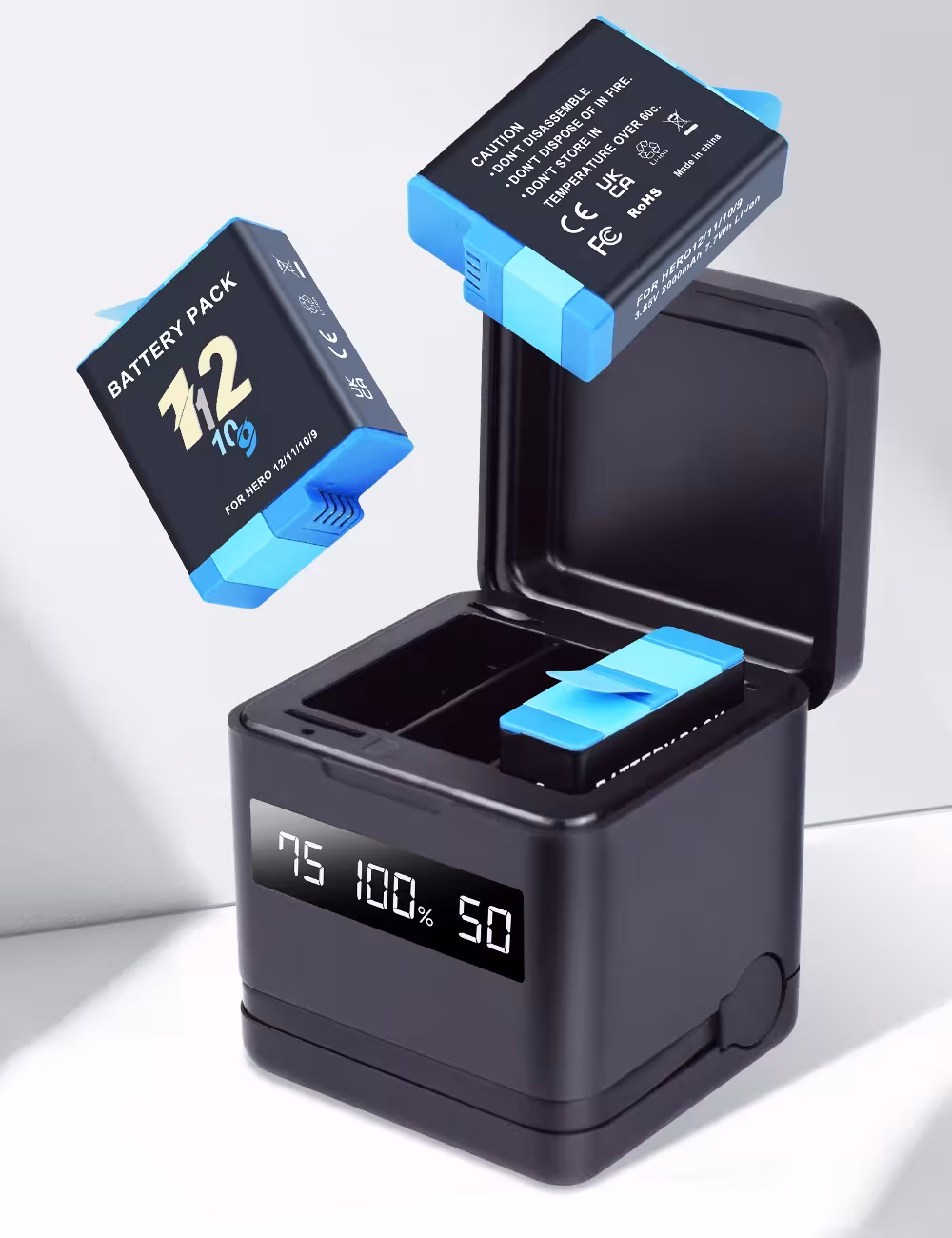 GoPro baterijos kroviklis su LCD ekranu