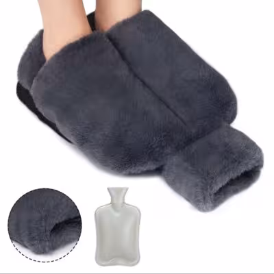 1pc Heated Foot Warmer, Explosion Proof Hot Water Bag, Water Filled Rubber Foot Warmer, Water Filled Plush Foot Warmer 1