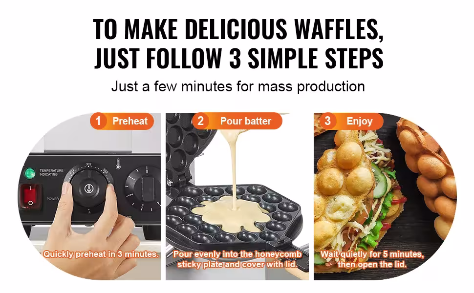 padella per waffle a bolle