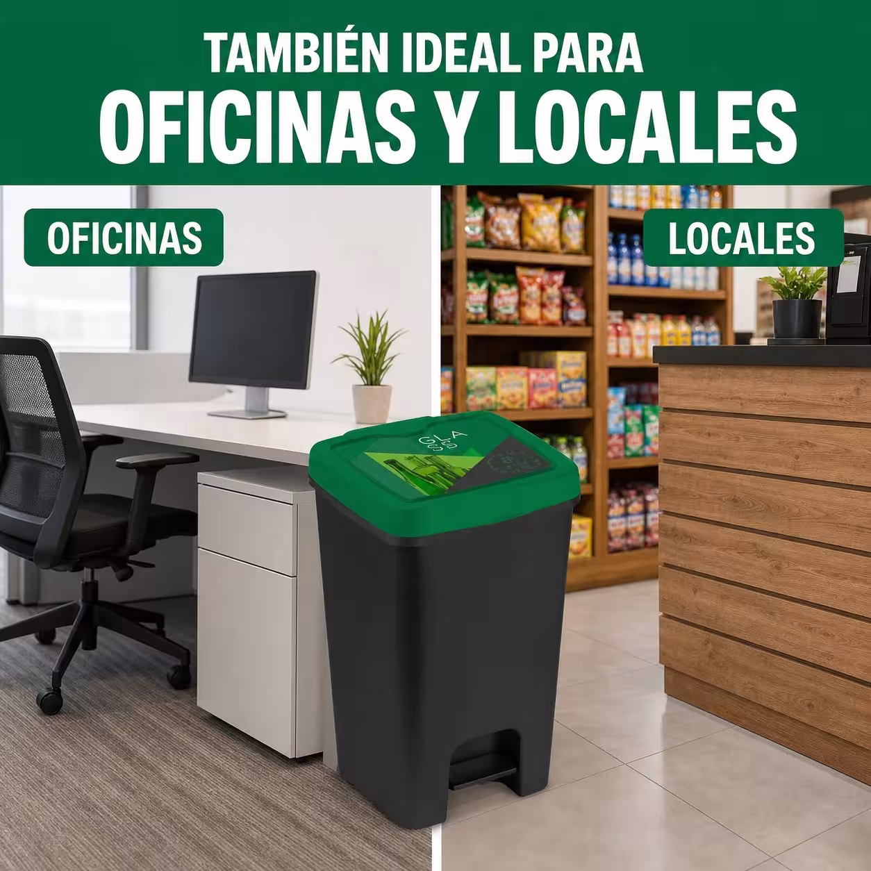 cubo de basura con pedal de 23L