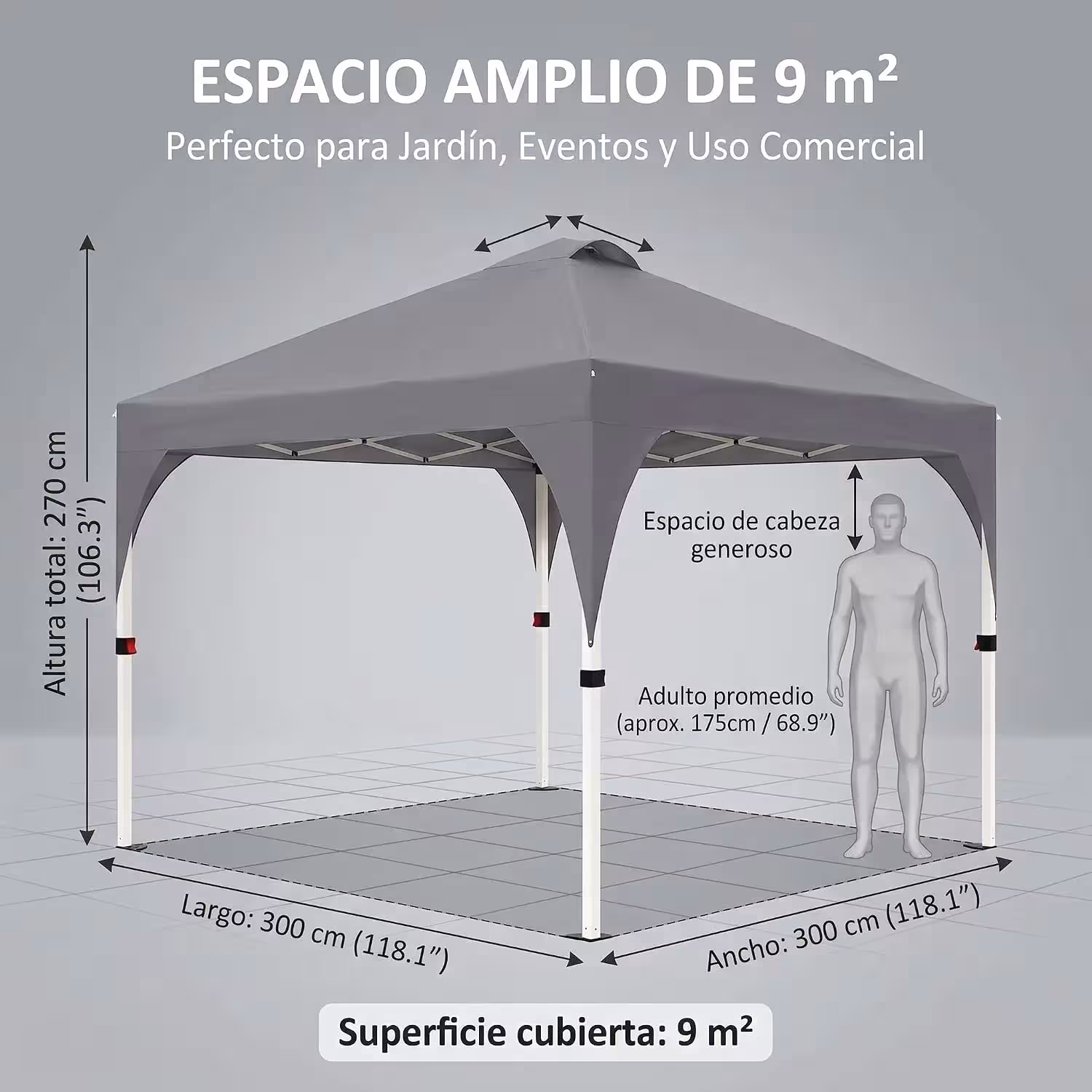 lauko pavėsinė 3x3m