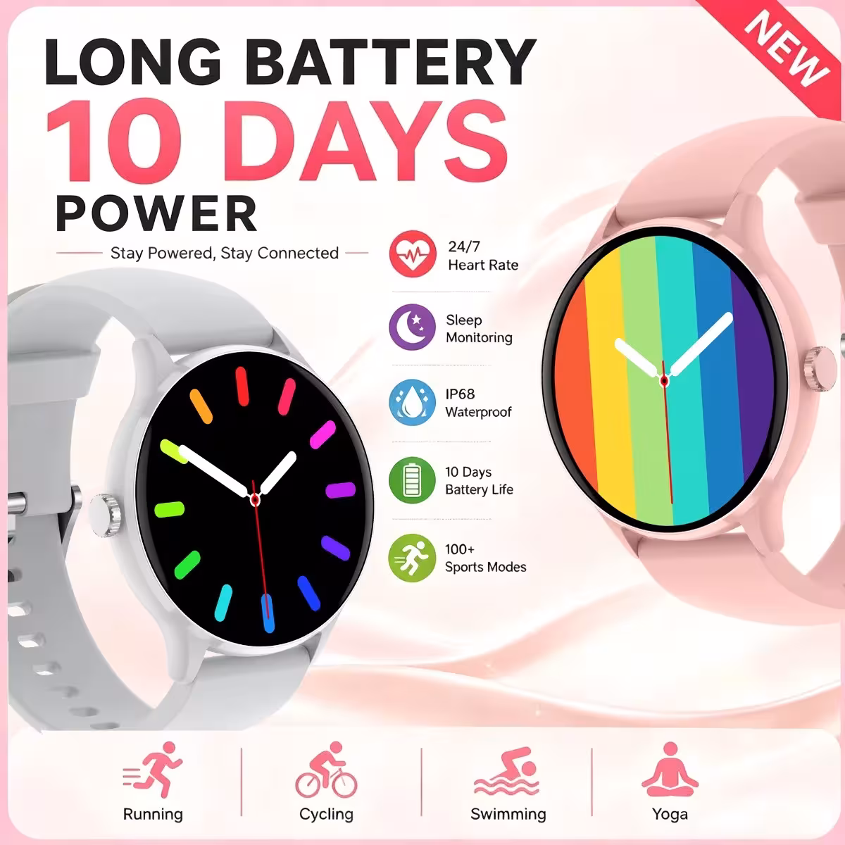 Reloj inteligente con llamadas Bluetooth, batería de larga duración y asistente de voz con IA