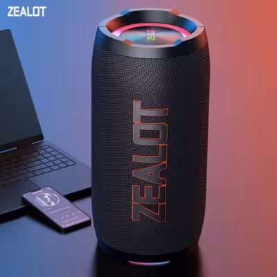 ZEALOT-S76 50W Portable Super Subwoofer Portable Speaker Home Outdoor Waterproof Column Bluetooth Speaker Sound Box 1